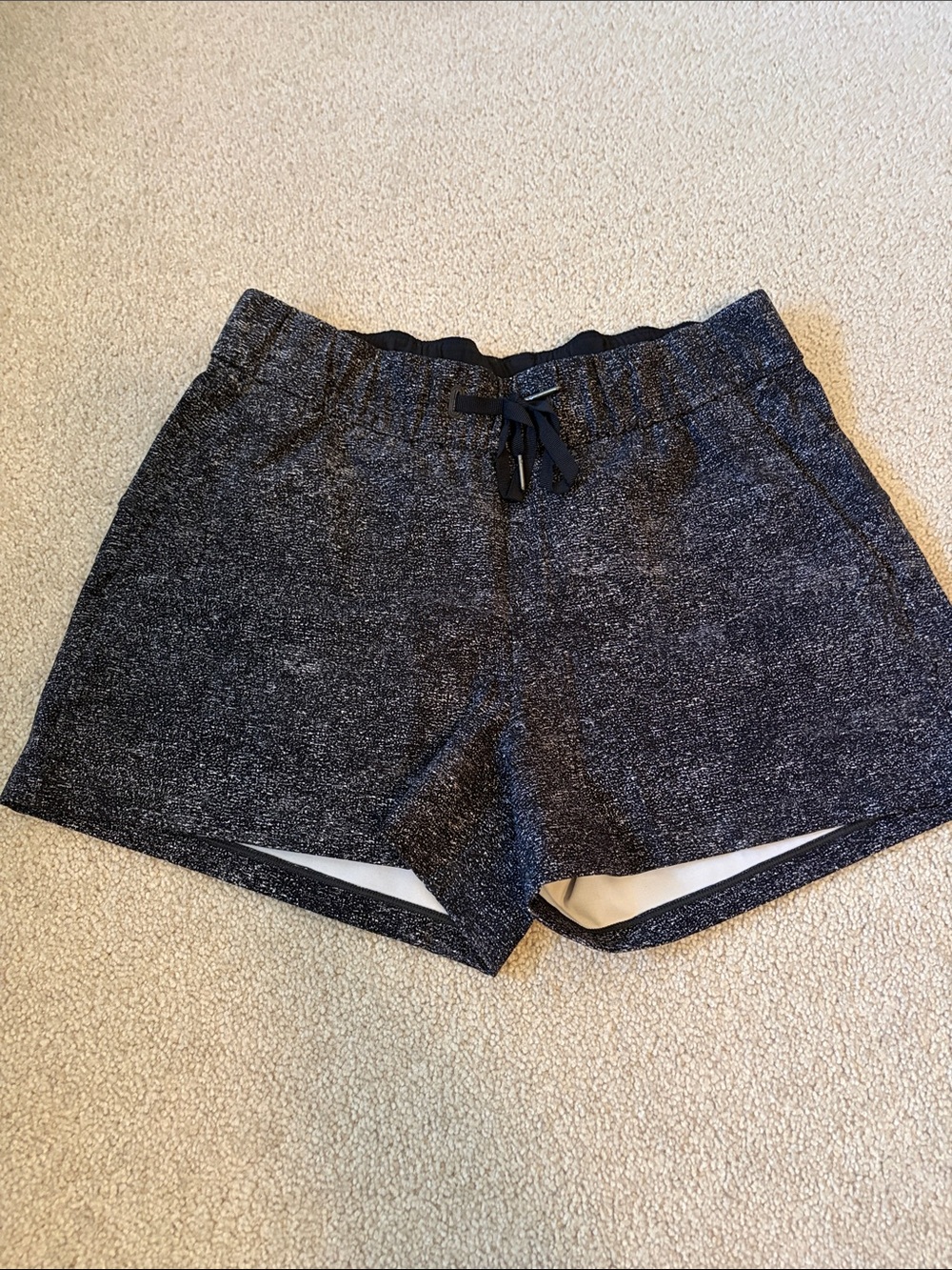 Lulu Lemom Women's Black Heather Athletic Shorts with Drawstring